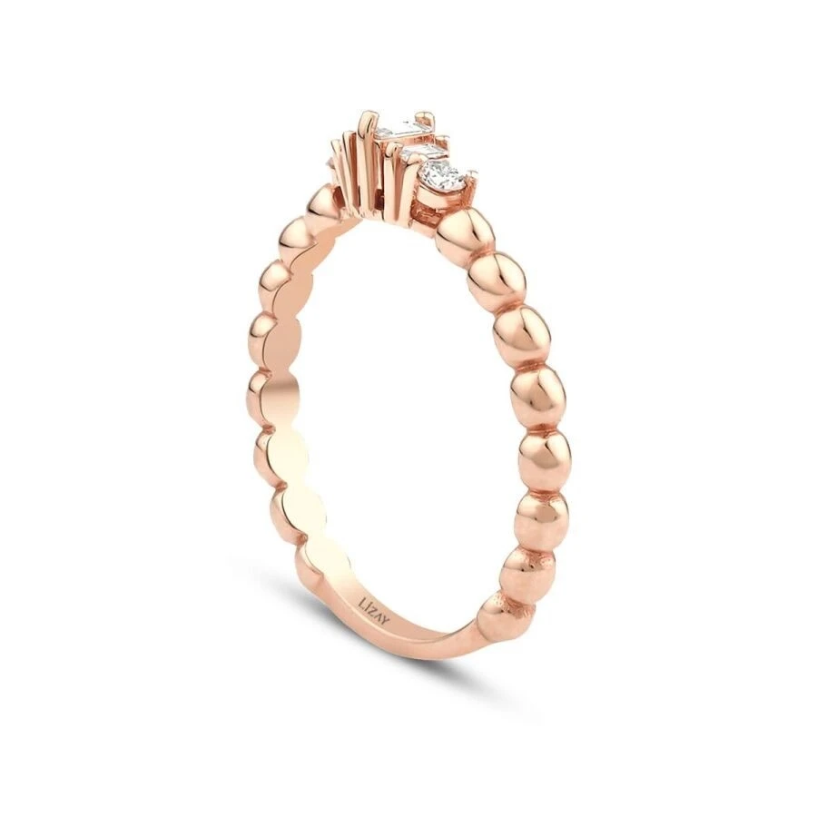0.15 Karat Pırlanta Baget Top Yüzük - 2