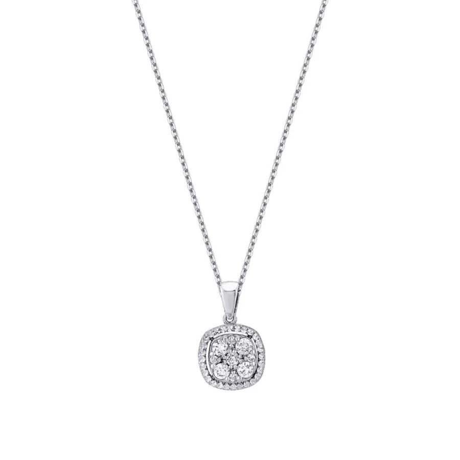 0.21 Karat Pırlanta Efekt Kenarlı Taşlı Kolye - 1