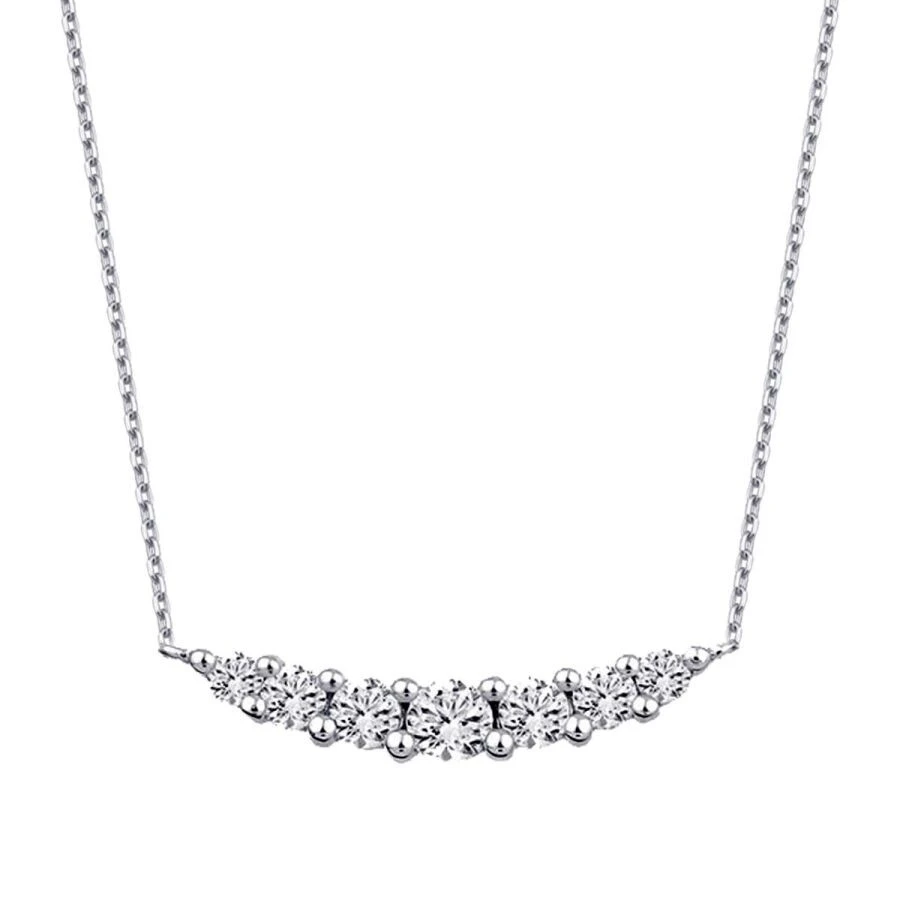 0.22 Karat Pırlanta Yedi Taşlı Sıralı Kolye - 2