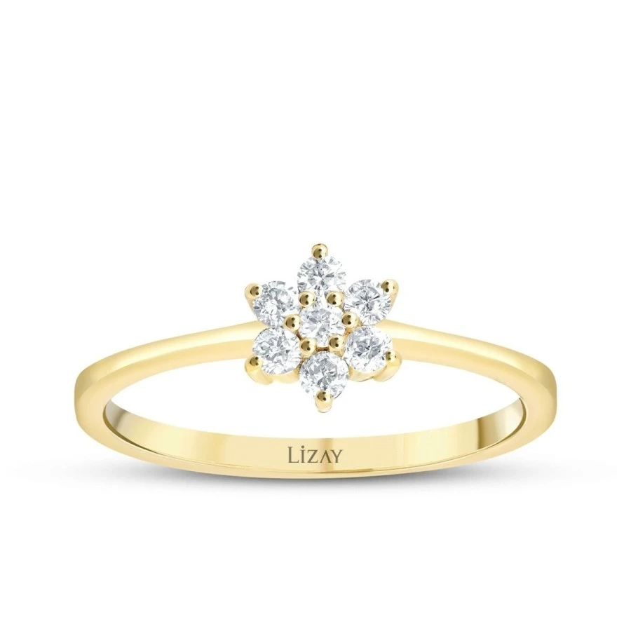 0.25 Karat Pırlanta Çiçek Yüzük - 1