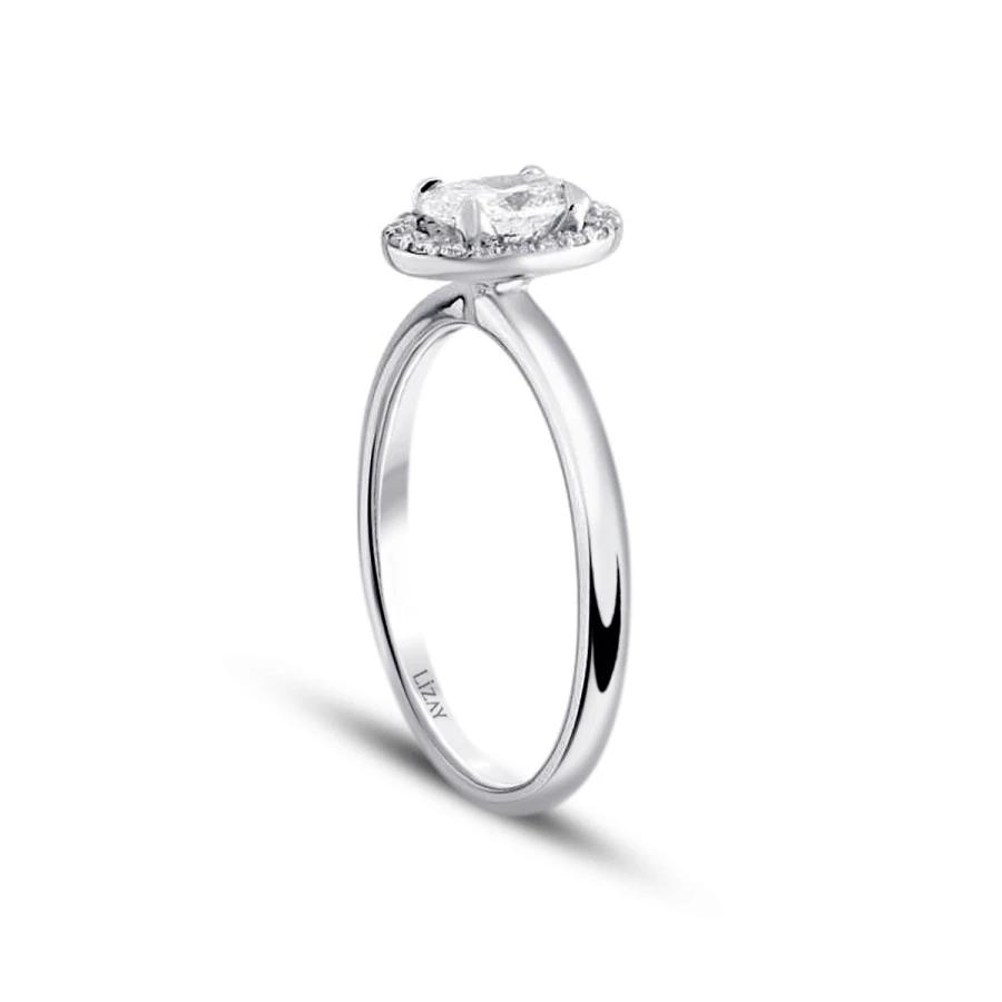 0.25 Karat Pırlanta Oval Tektaş Yüzük - 2
