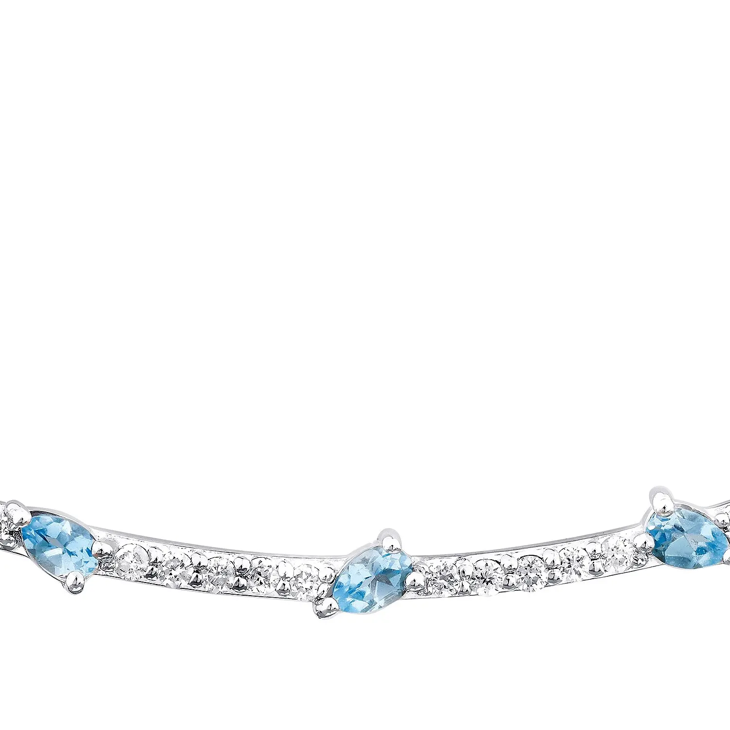 0.32 Karat Pırlanta Blue Topaz Kolye - 2