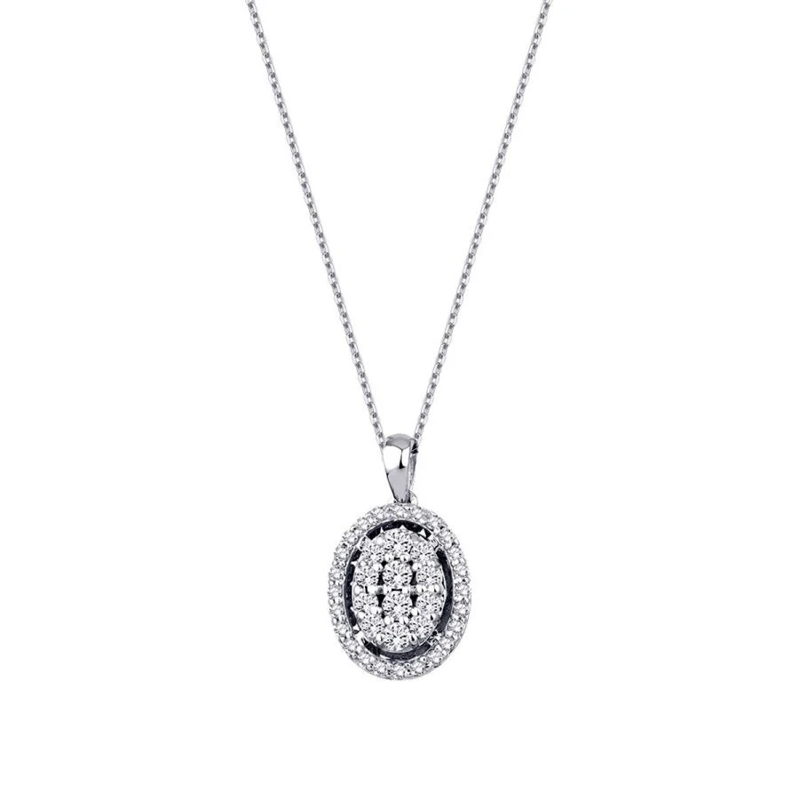 0.33 Karat Pırlanta Oval Kolye - 1