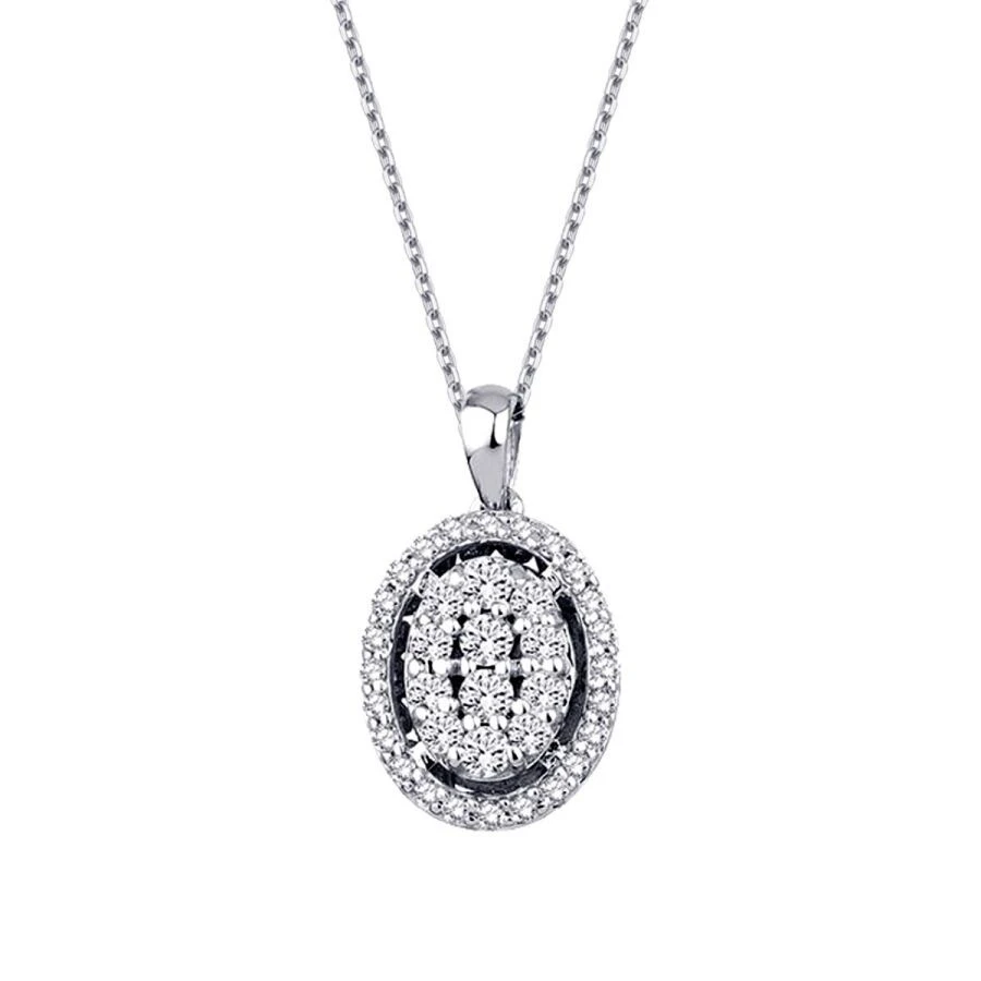 0.33 Karat Pırlanta Oval Kolye - 2