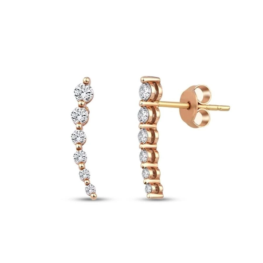0.42 Karat Pırlanta Trend Küpe - 1