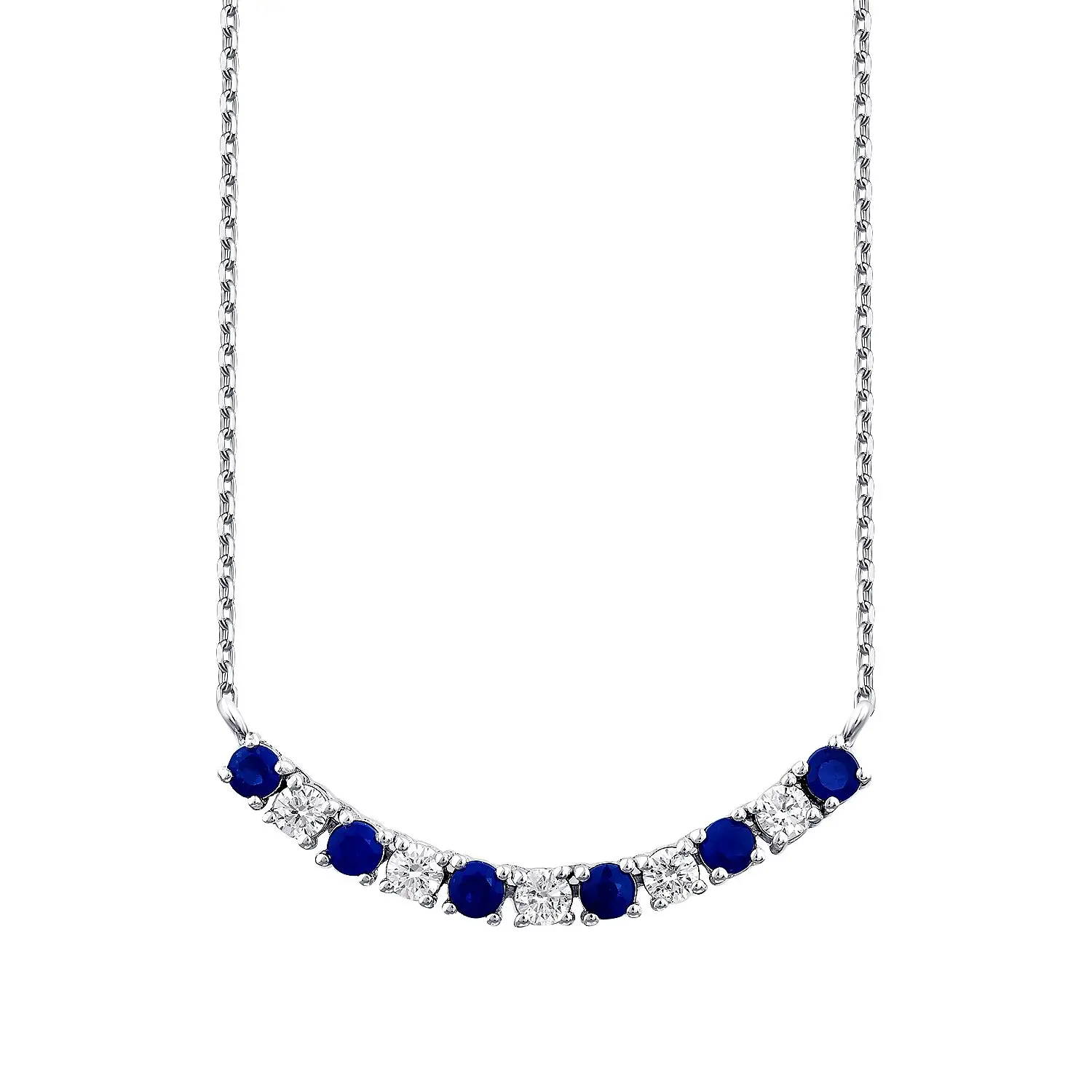0.49 Karat Pırlanta Safir Kolye - 1
