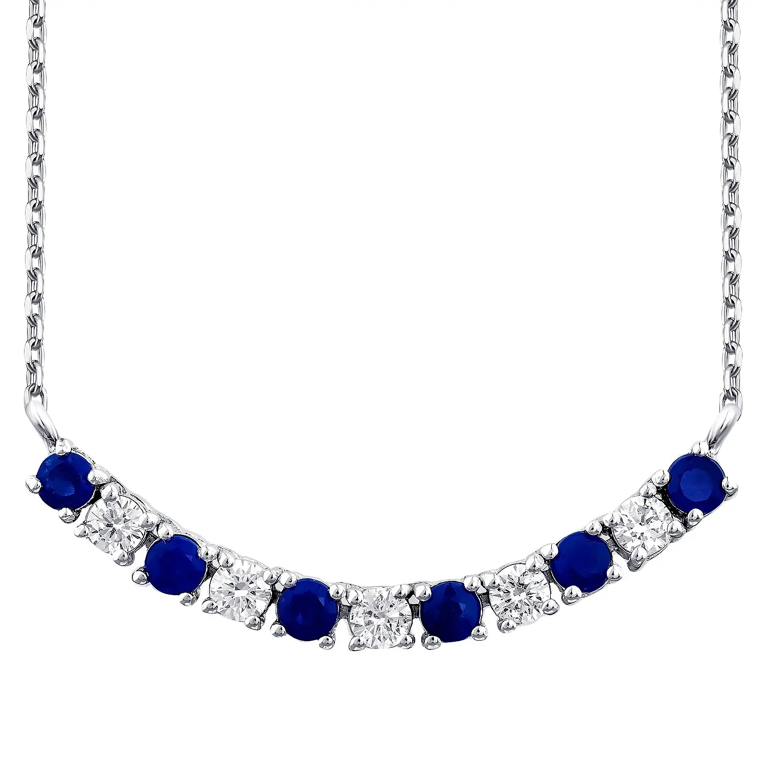 0.49 Karat Pırlanta Safir Kolye - 2