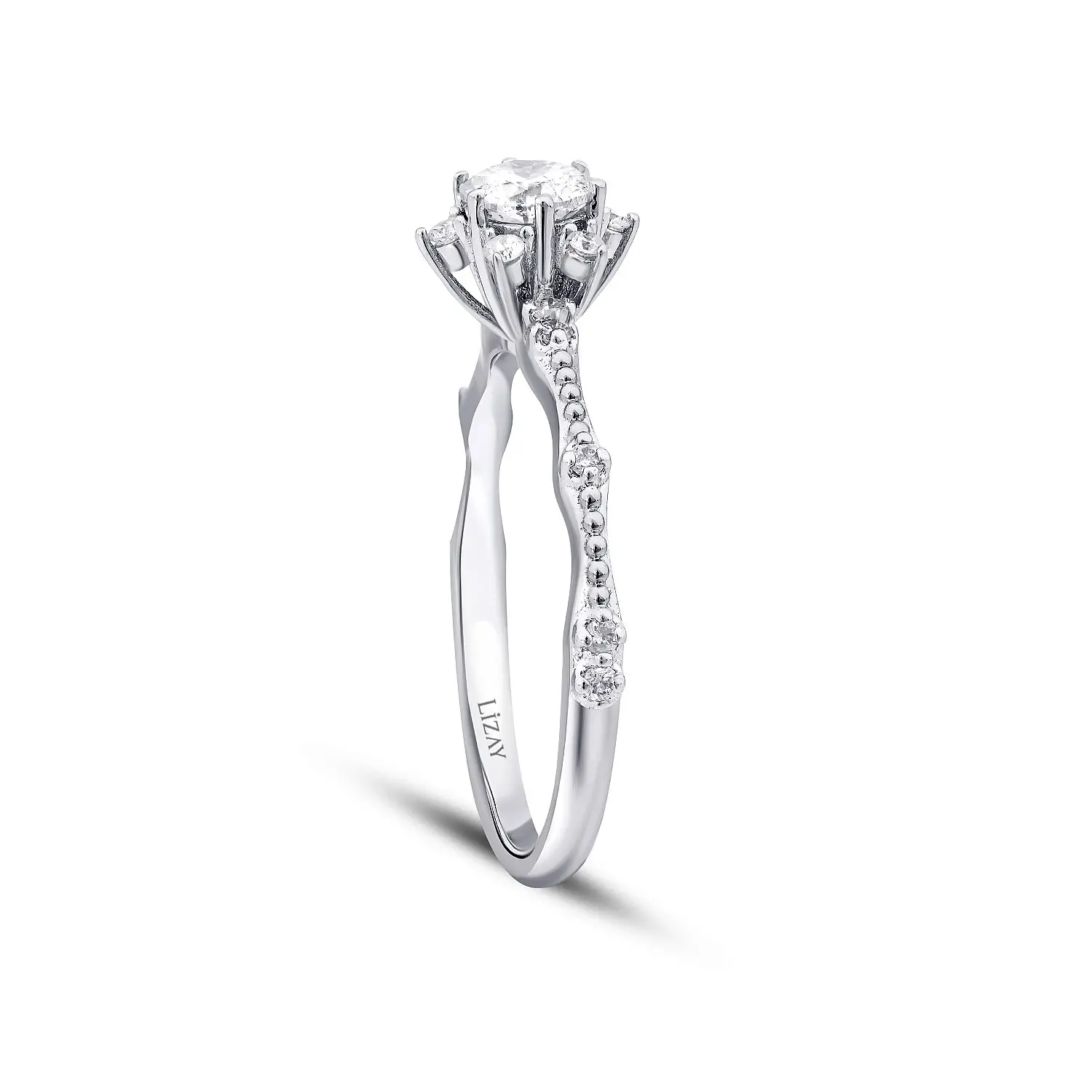 0.50 Karat Pırlanta Lotus Tektaş Yüzük - 2