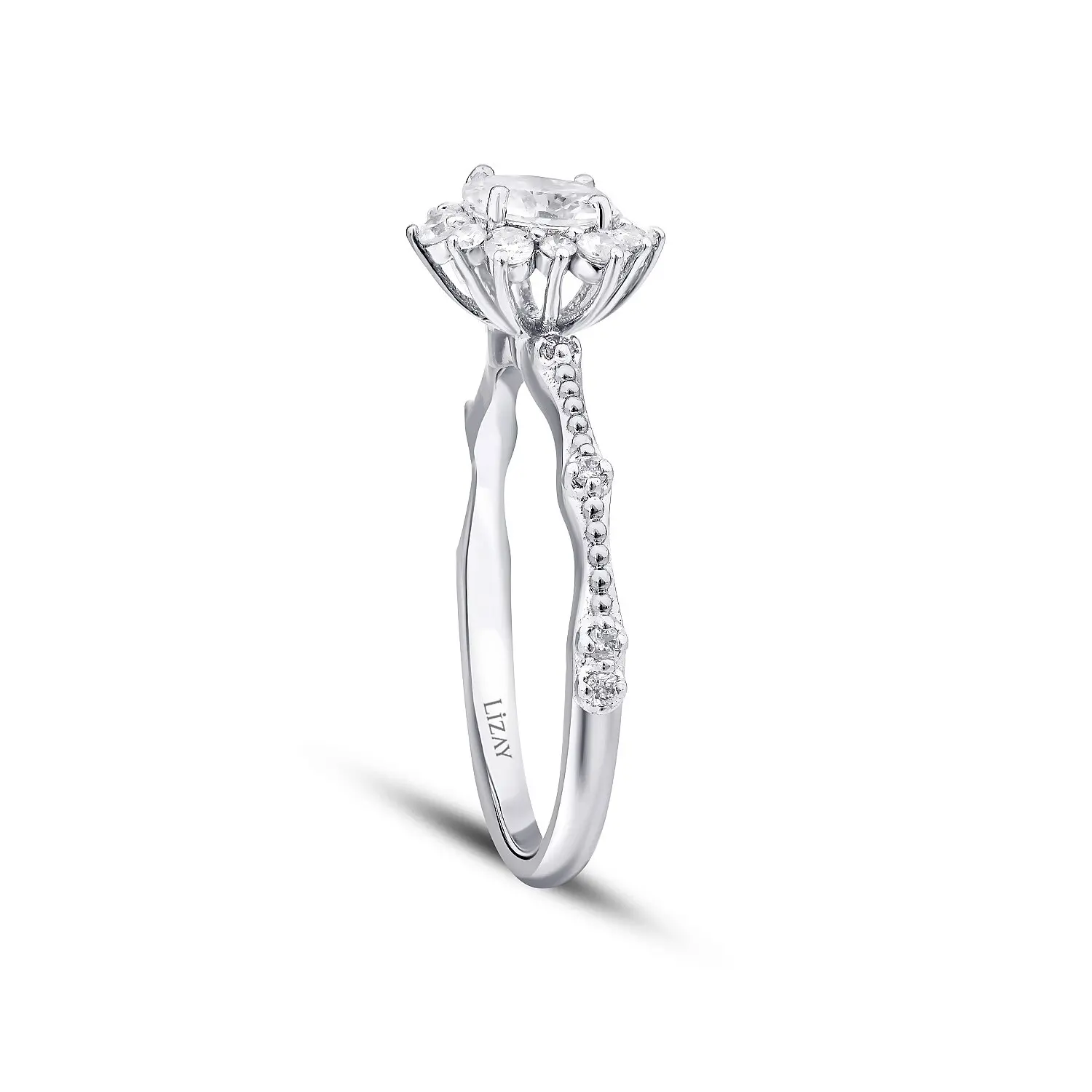 0.60 Karat Pırlanta Lotus Tektaş Yüzük - 2