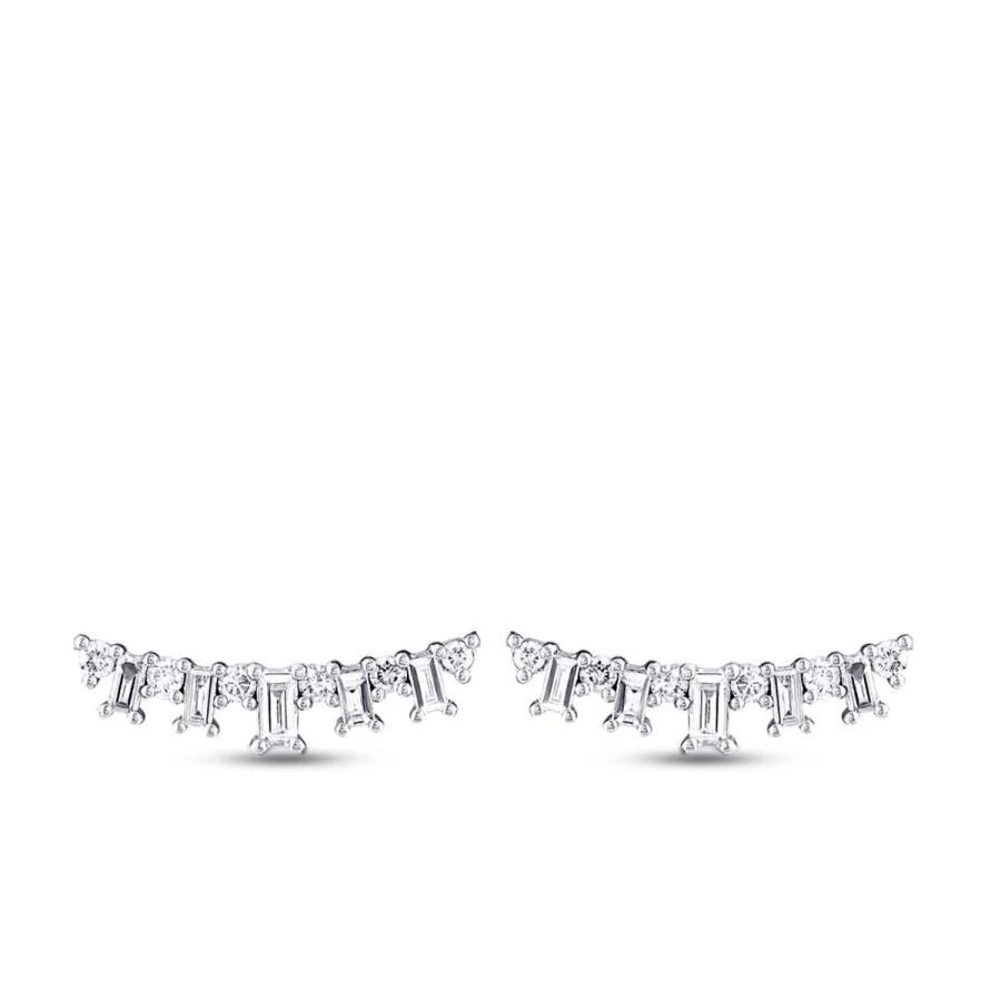 0.99 Karat Pırlanta Baget Küpe - 2