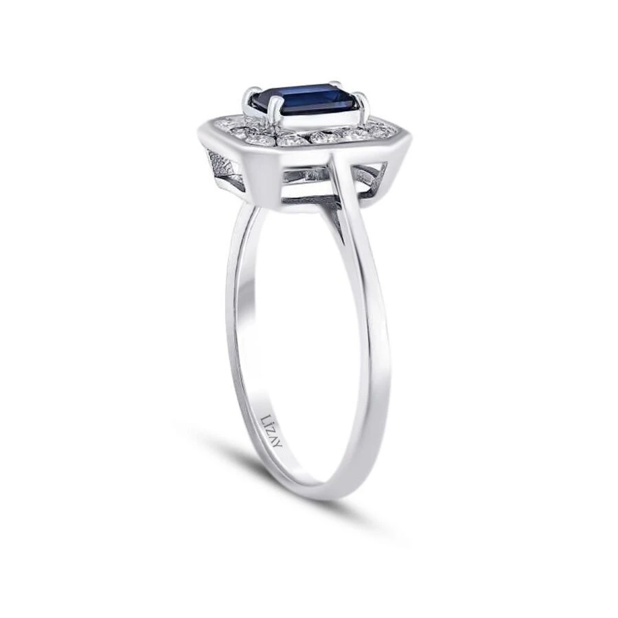 0.79 Karat Pırlanta Safir Yüzük - 2