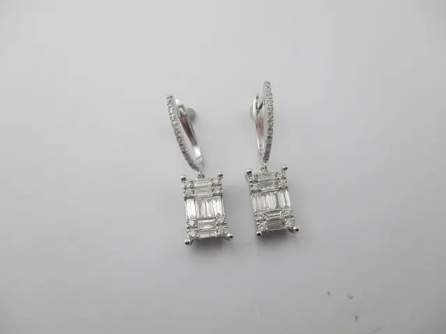 0,94 Karat Pırlanta Küpe F VS-SI 14 Ayar - 1