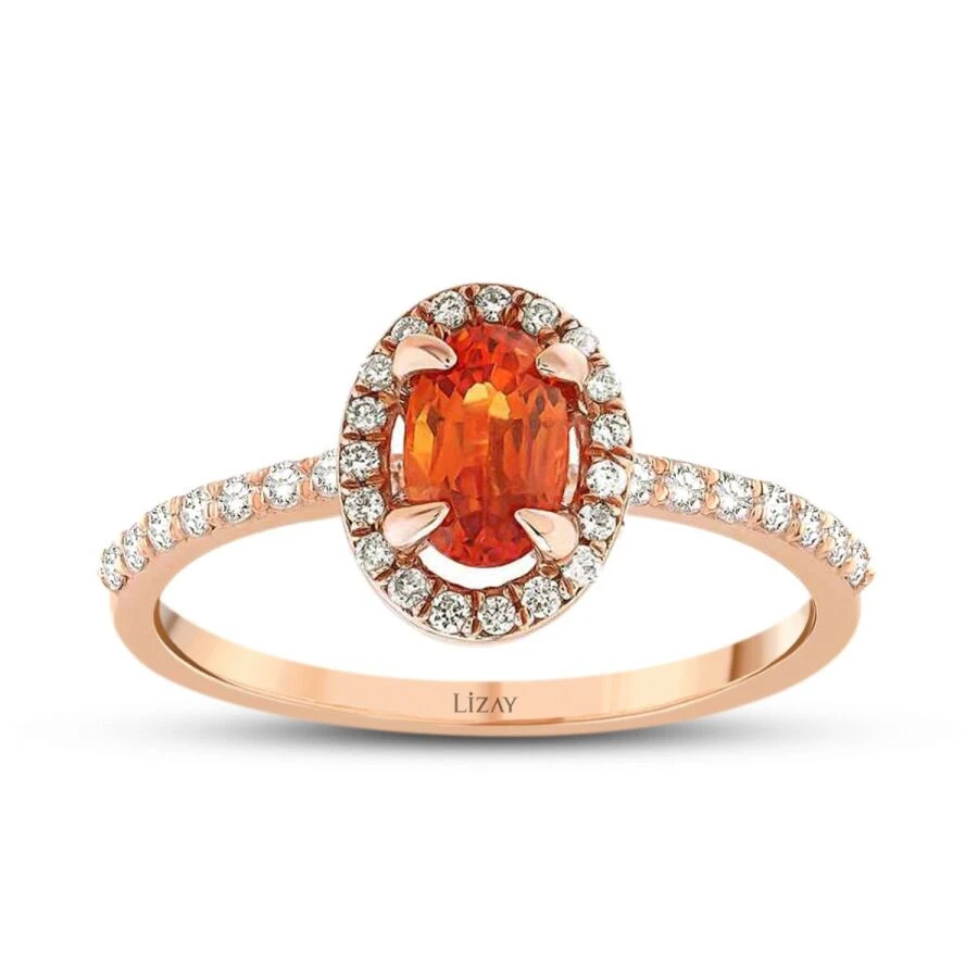 0.99 Karat Pırlanta Sitrin Yüzük - 1