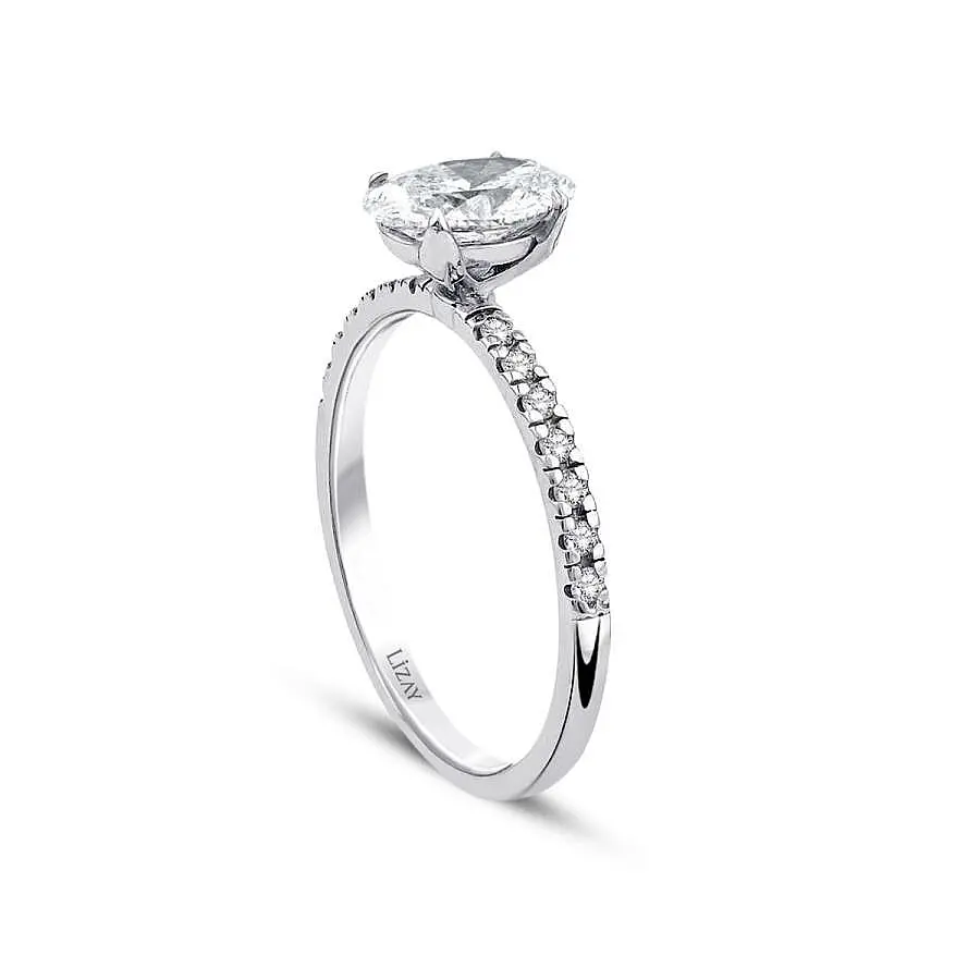 1.30 Karat Pırlanta Oval Tektaş Yüzük - 2