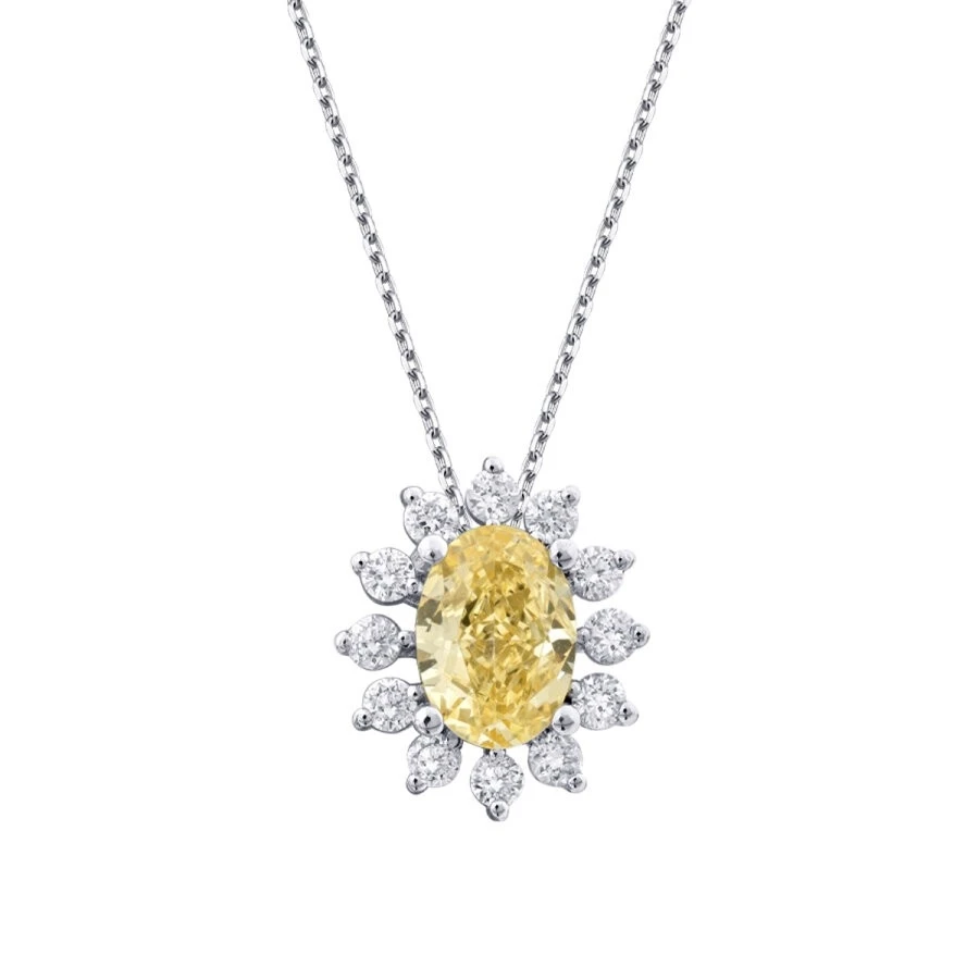 1.51 Karat Pırlanta Fancy Oval Kolye - 2