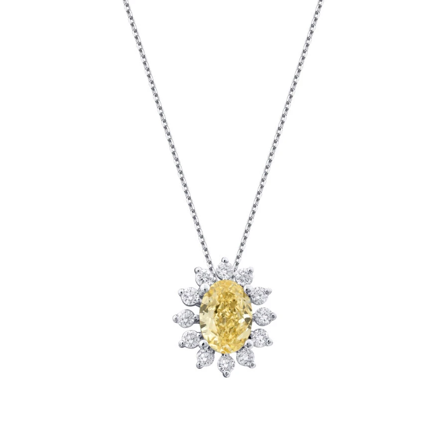 1.51 Karat Pırlanta Fancy Oval Kolye - 1