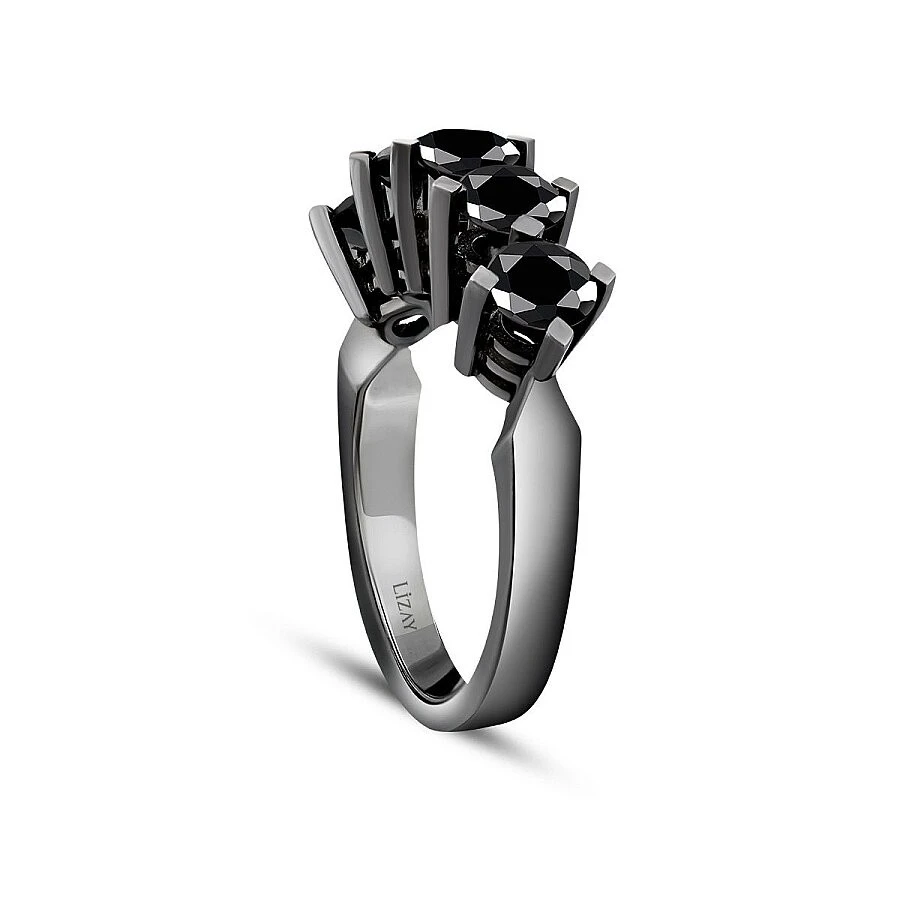 1.55 Karat Siyah Taşlı Beştaş Yüzük - 2