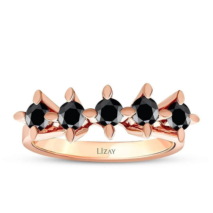 1.94 Karat Siyah Taşlı Beştaş Yüzük - 1