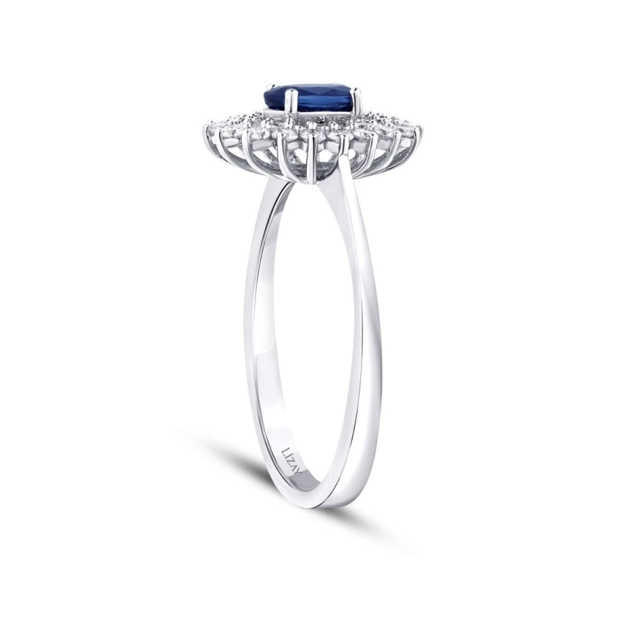 1.04 Karat Pırlanta Safir Yüzük - 2