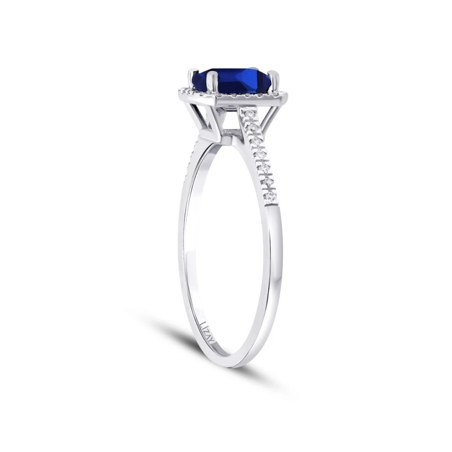 1.07 Karat Pırlanta Safir Yüzük - 2