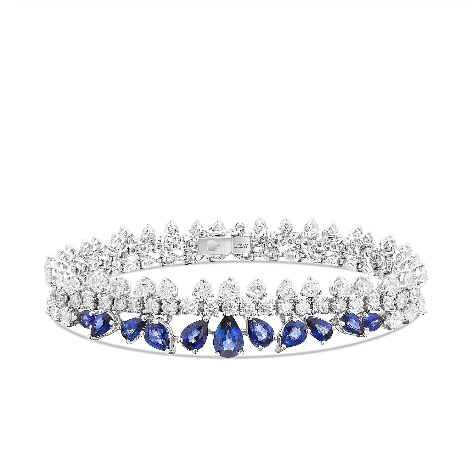11.97 Karat Pırlanta Safir Bileklik - 1