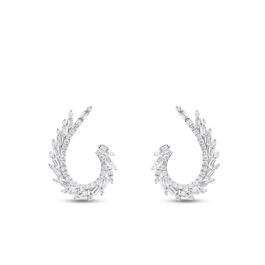 1.12 Karat Pırlanta Baget Küpe - 2