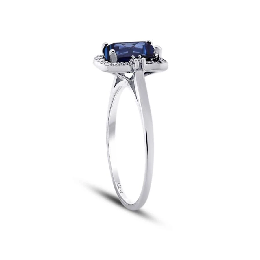1.15 Karat Pırlanta Safir Yüzük - 2