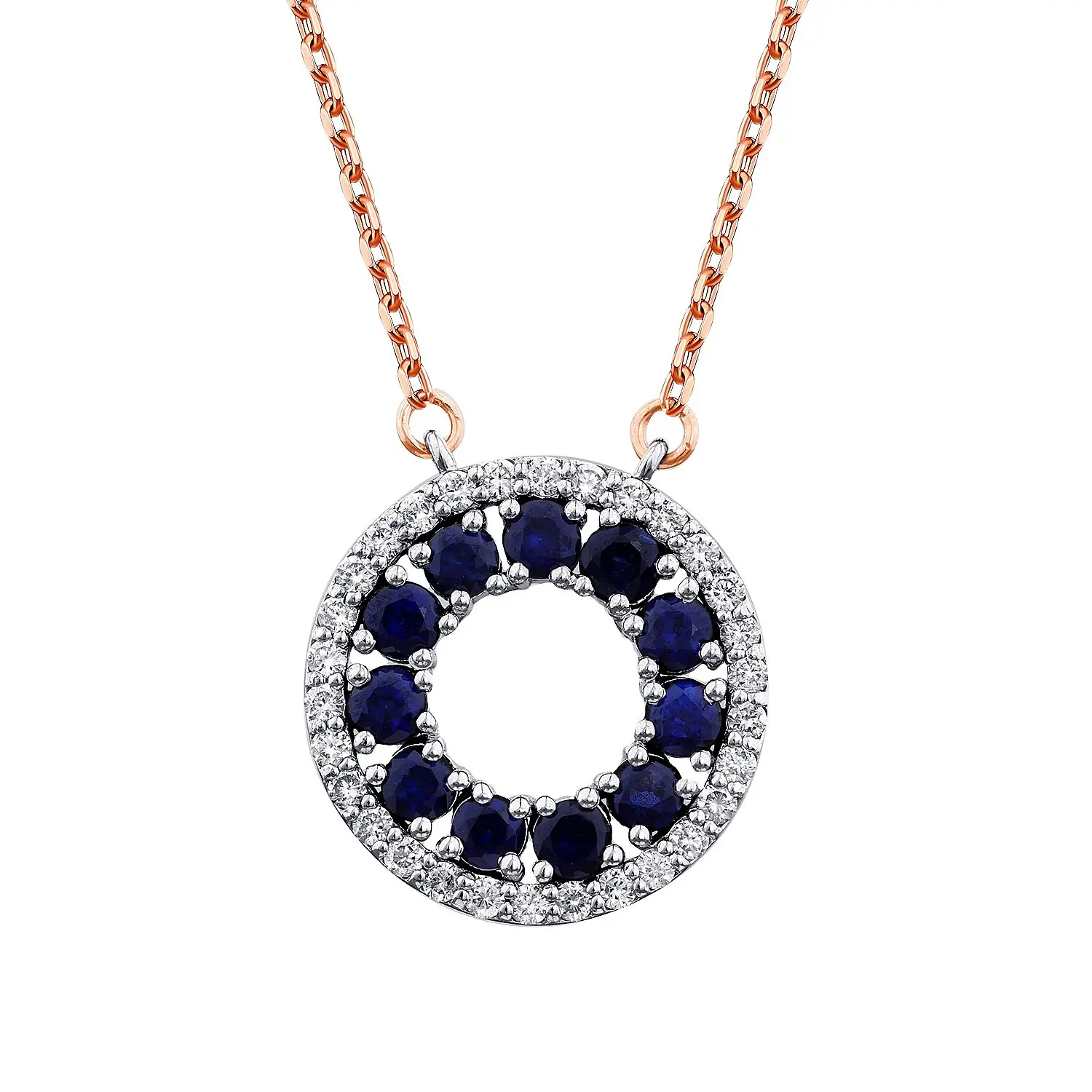1.19 Karat Pırlanta Safir Kolye - 2