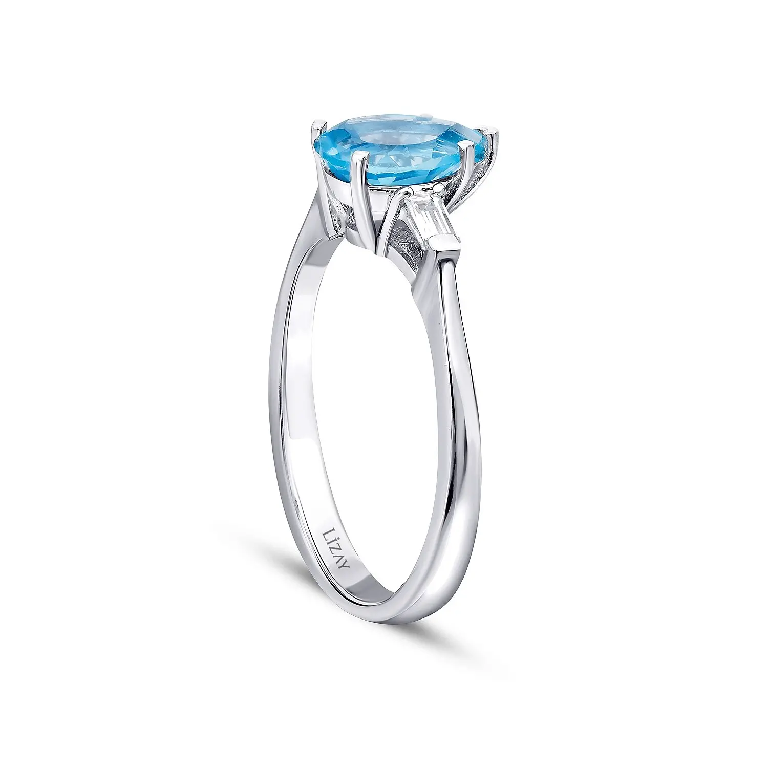 1.39 Karat Pırlanta Blue Topaz Yüzük - 2