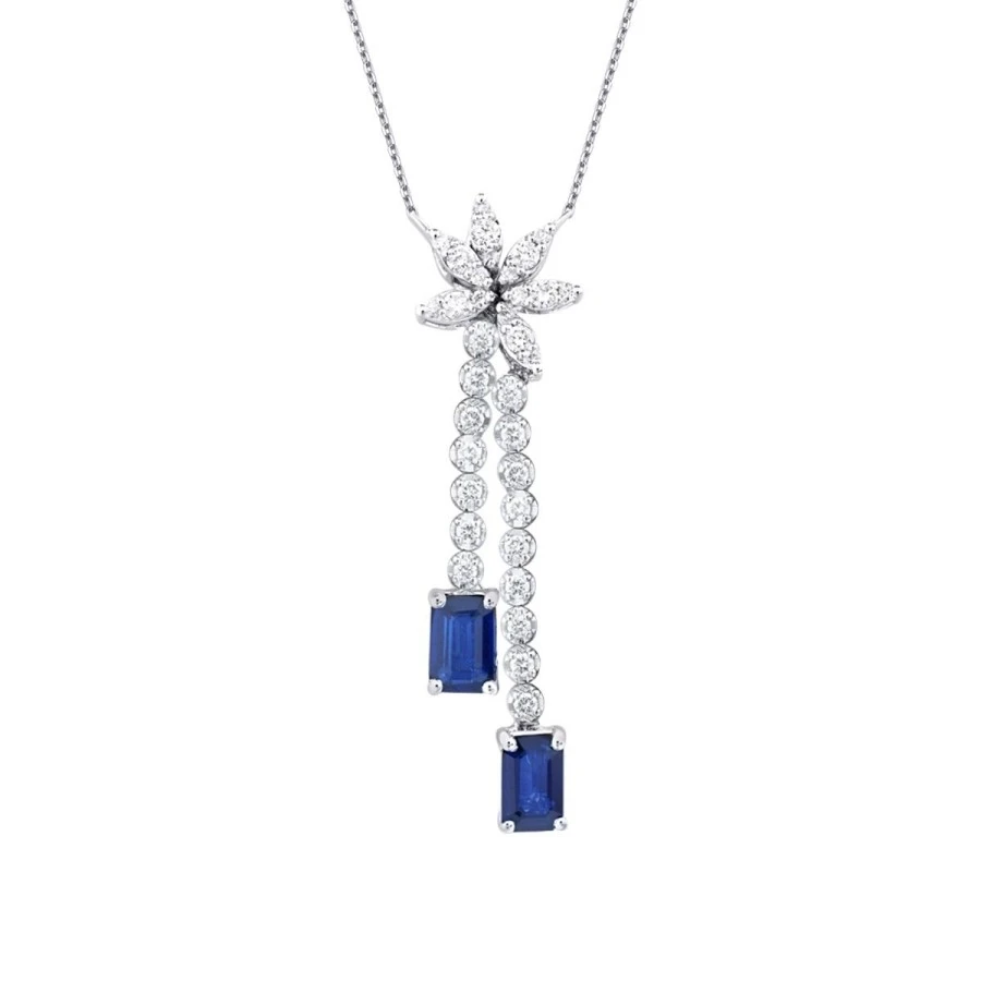 1.45 Karat Pırlanta Safir Gerdanlık - 2