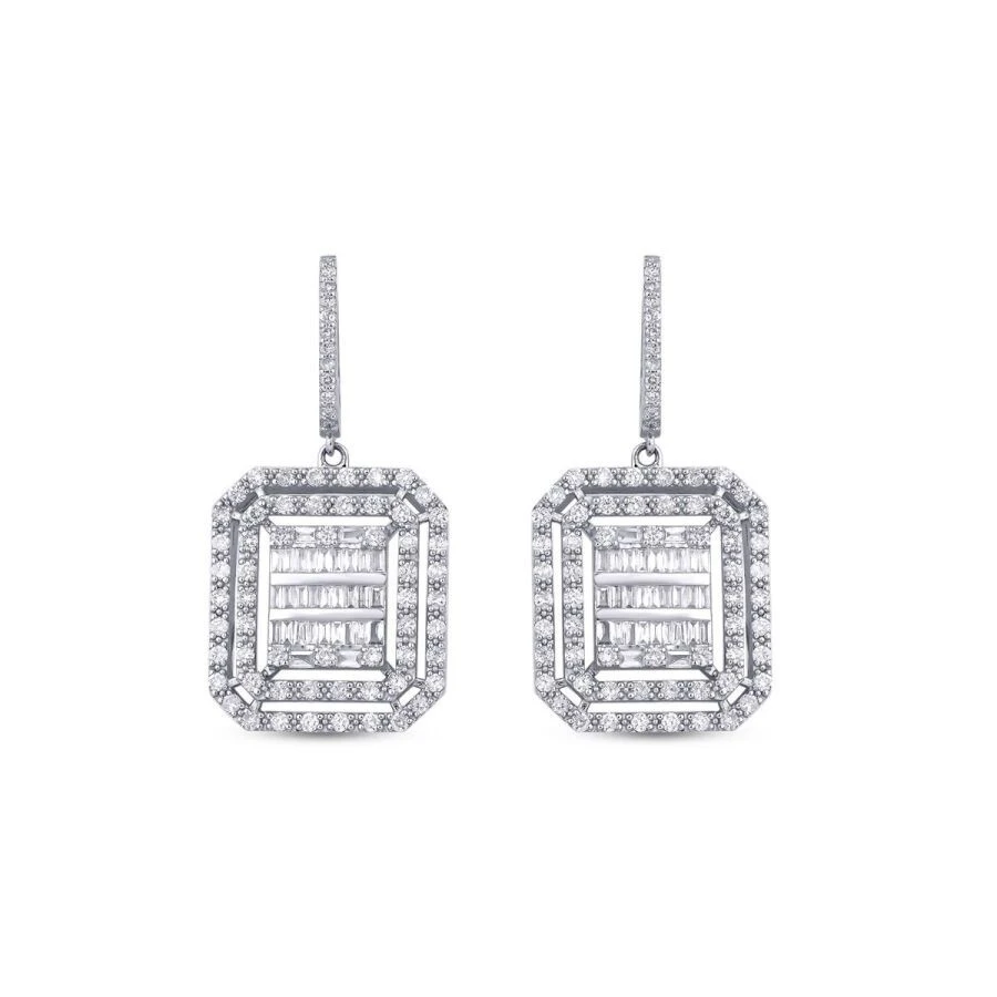 1.62 Karat Pırlanta Baget Küpe - 2