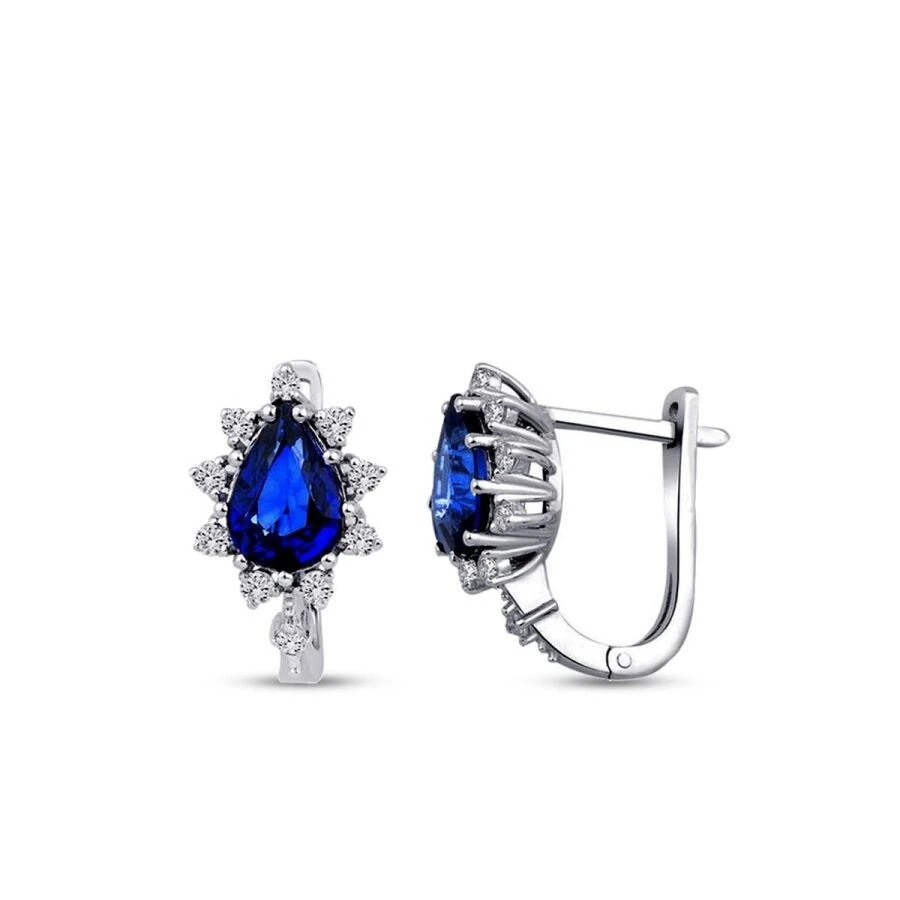 1.69 Karat Pırlanta Safir Küpe - 1