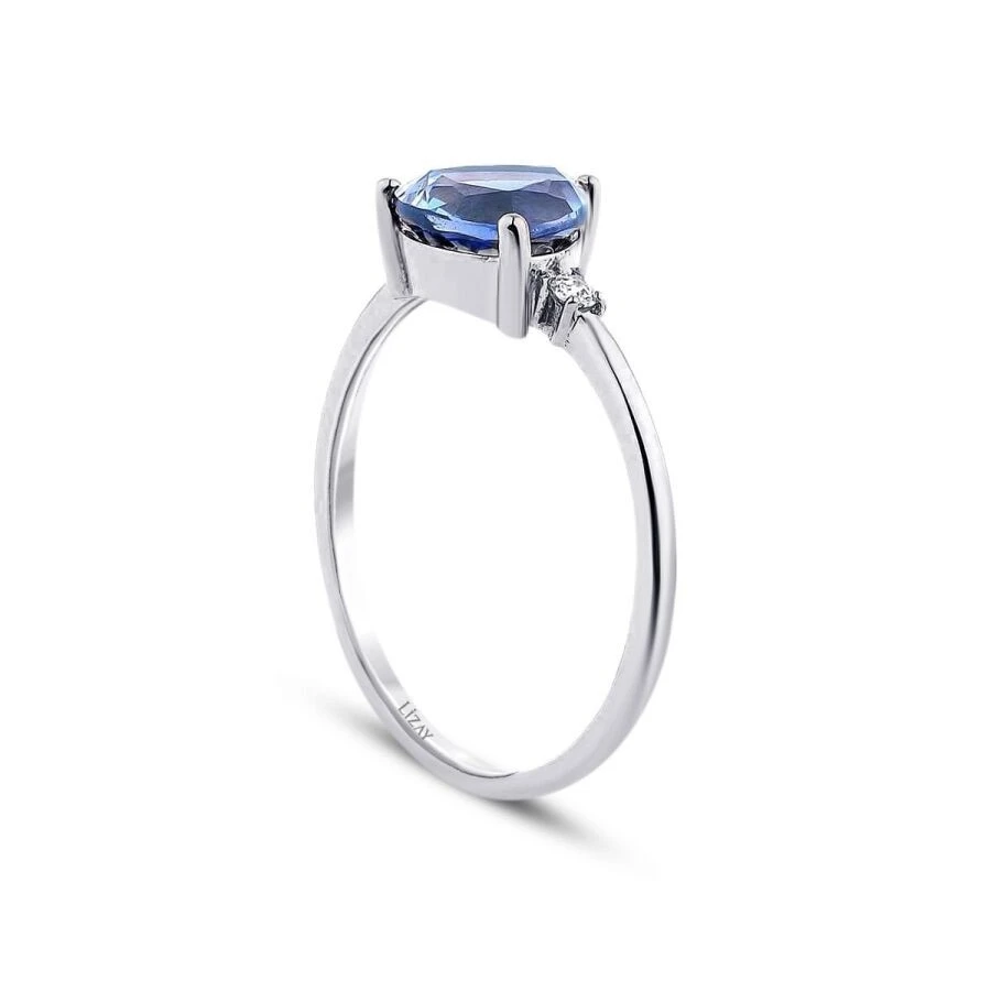 1.86 Karat Pırlanta Safir Yüzük - 2