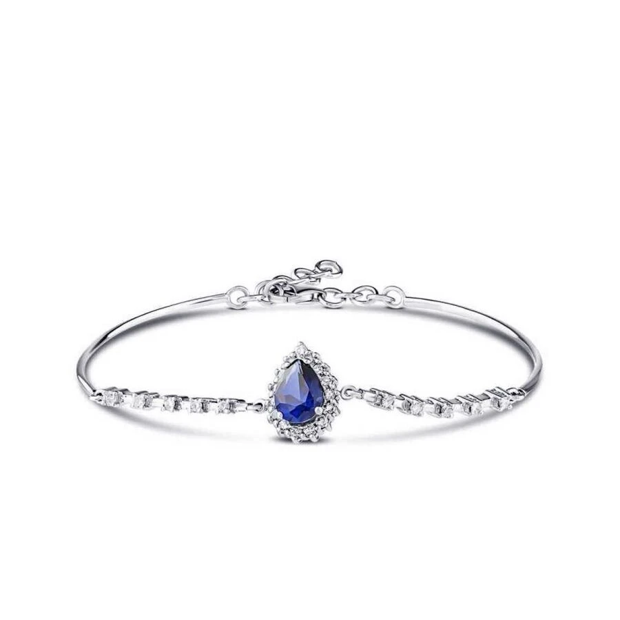 1.88 Karat Pırlanta Damla Safir Kelepçe - 1