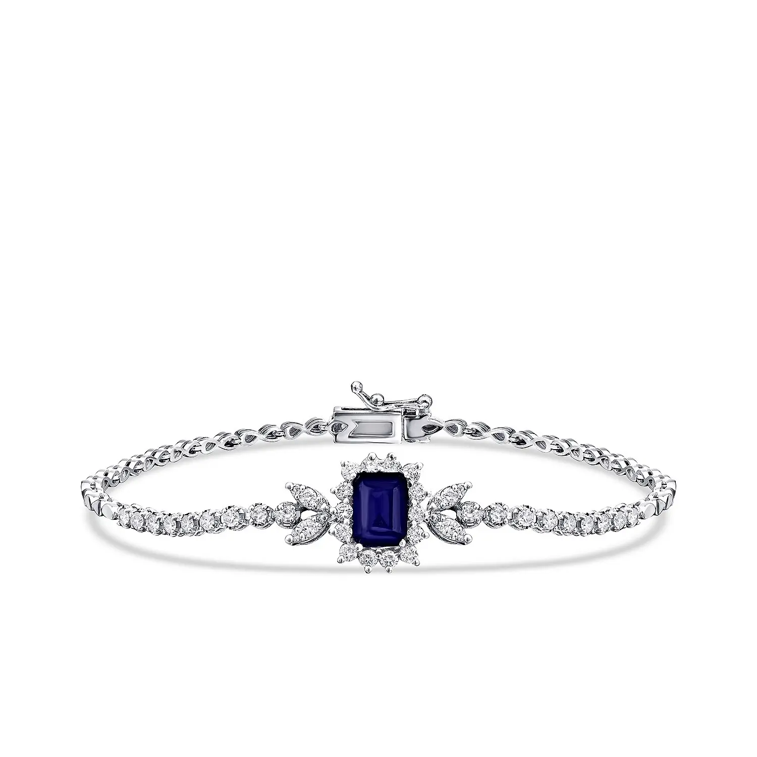 2.24 Karat Pırlanta Safir Bileklik - 1