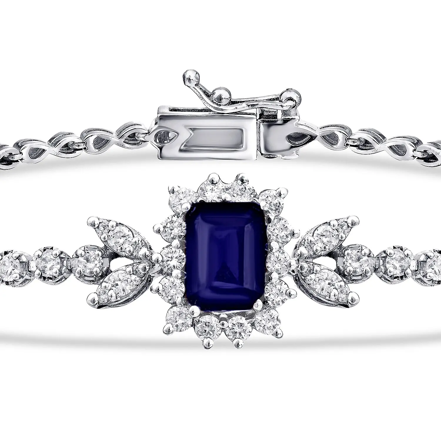 2.24 Karat Pırlanta Safir Bileklik - 2