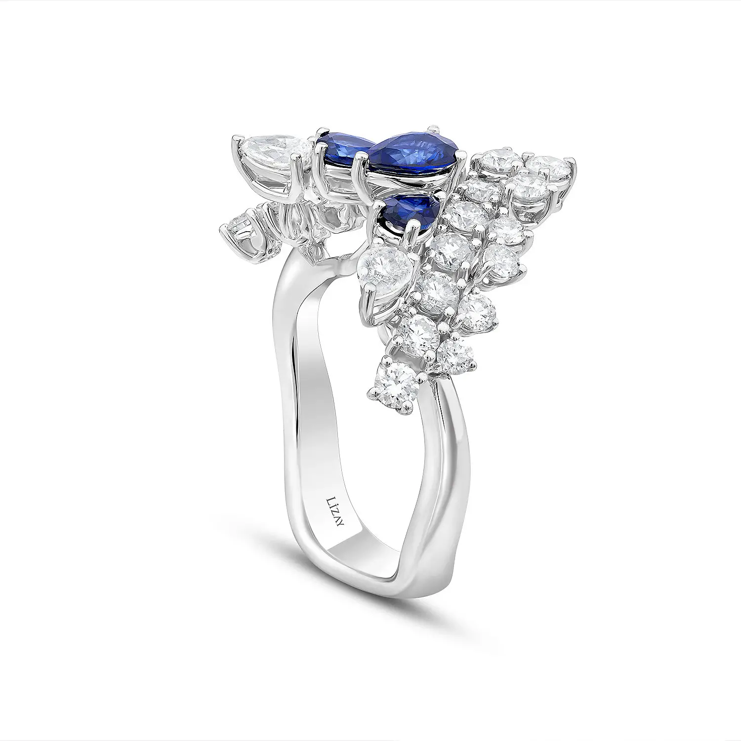 2.34 Karat Pırlanta Safir Yüzük - 2