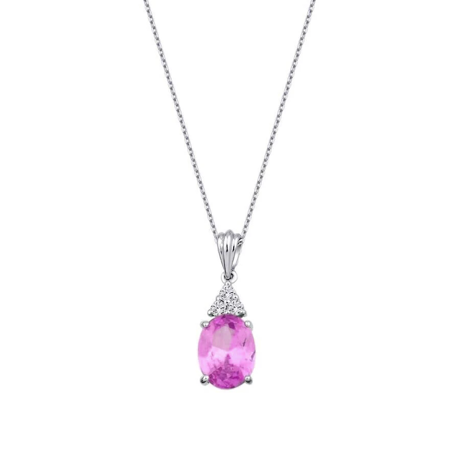2.03 Karat Pırlanta Pembe Safir Kolye - 1