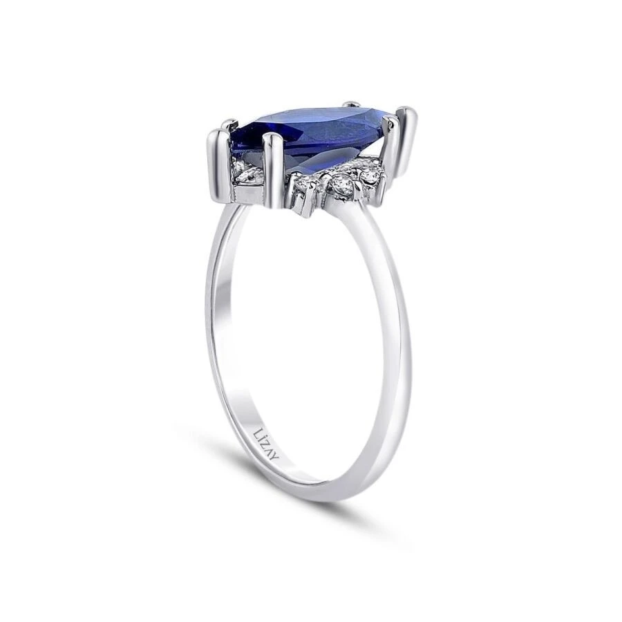 2.12 Karat Pırlanta Safir Yüzük - 2