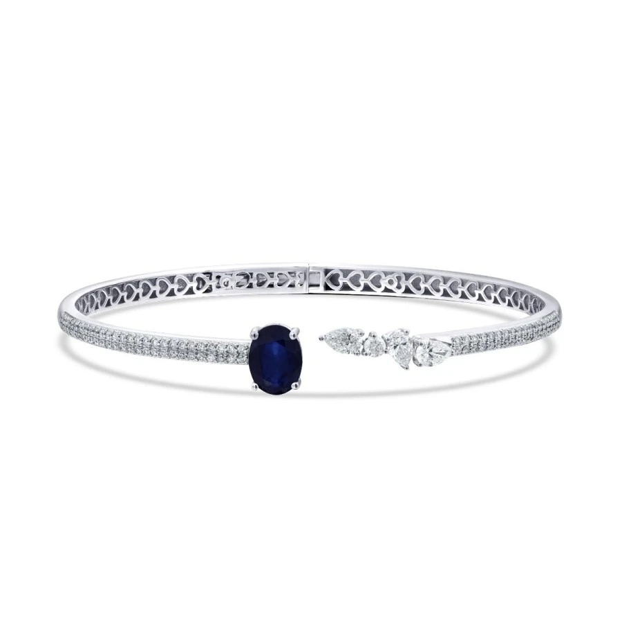 2.63 Karat Pırlanta Safir Kelepçe - 1