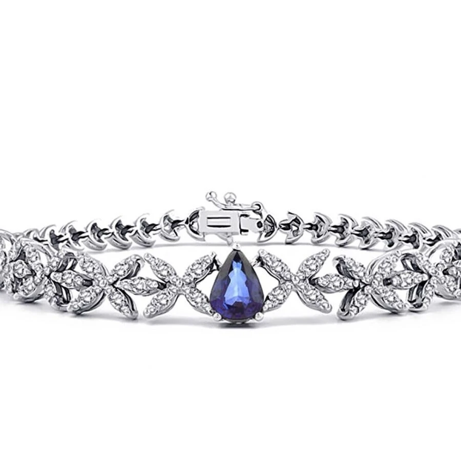 2.74 Karat Pırlanta Safir Bileklik - 2