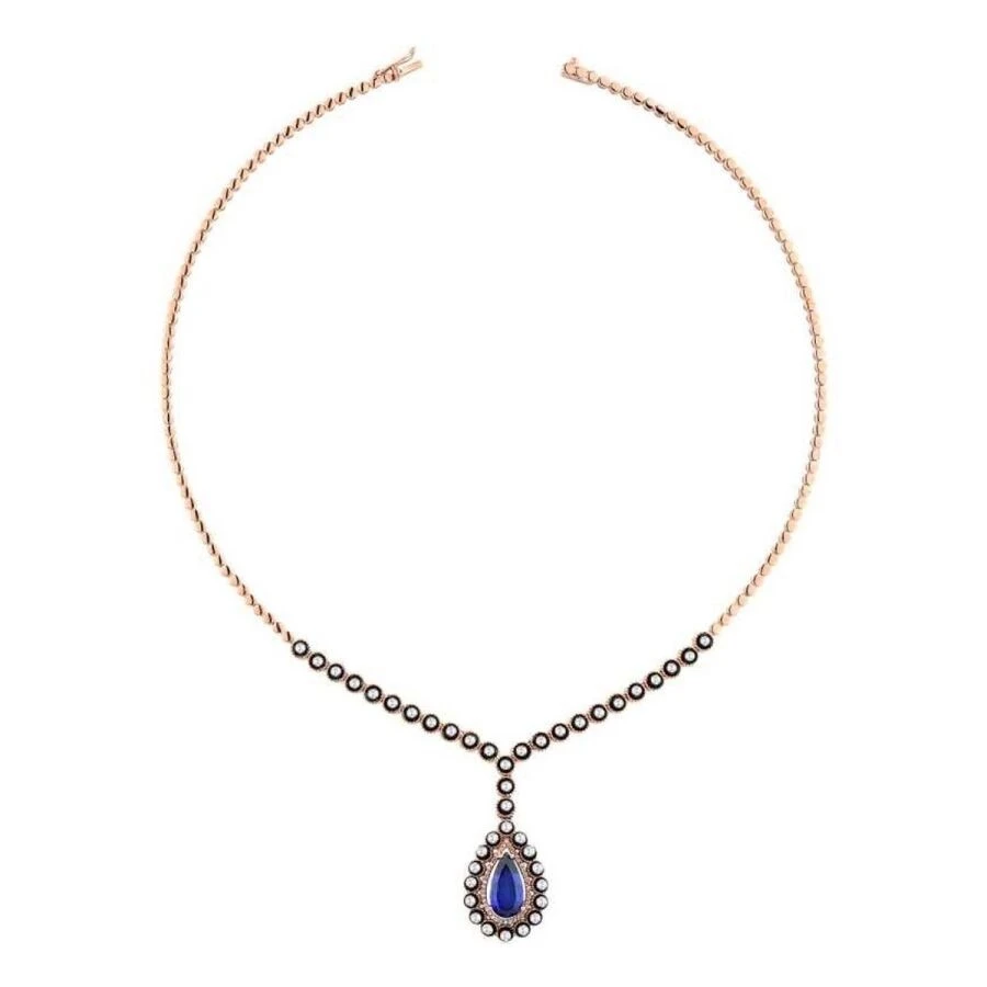 4.66 Karat Elmas Safir Kolye - 1