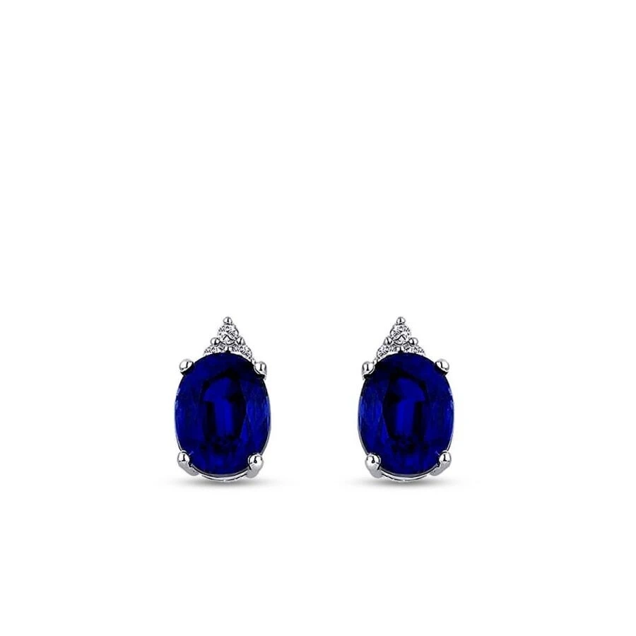 5.81 Karat Pırlanta Safir Küpe - 2