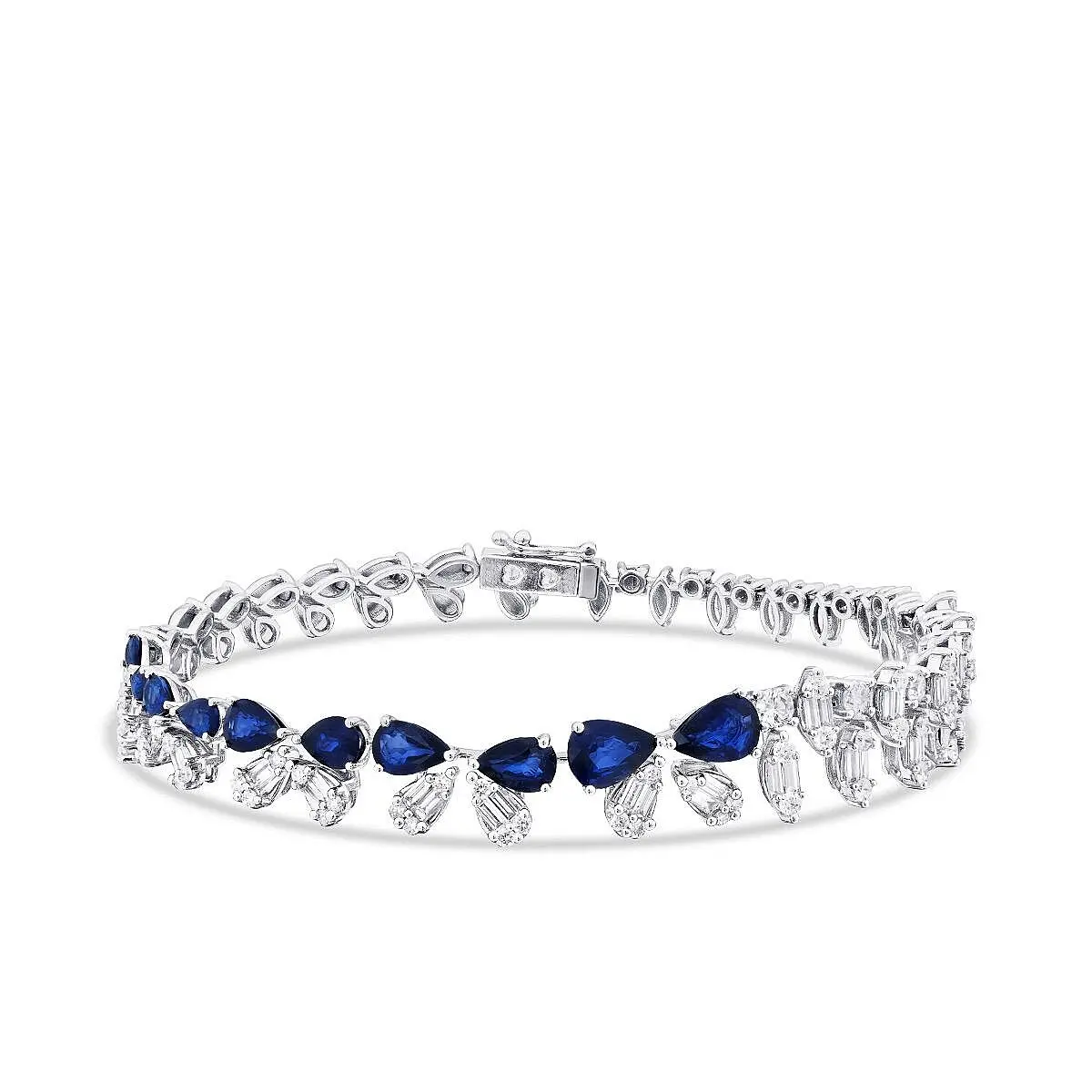 5.90 Karat Pırlanta Safir Bileklik - 1