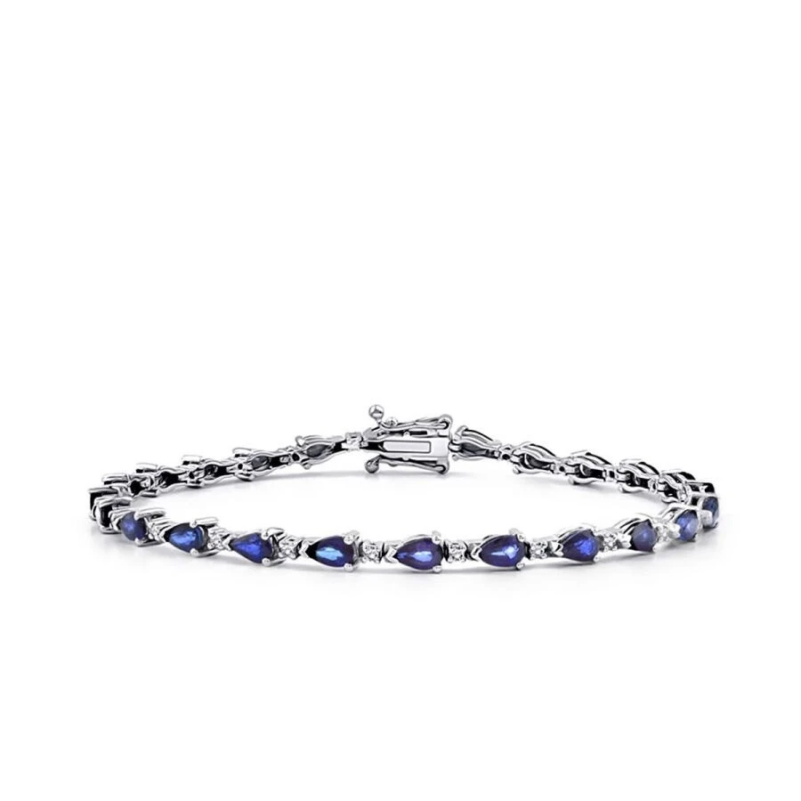 6.18 Karat Pırlanta Safir Bileklik - 1