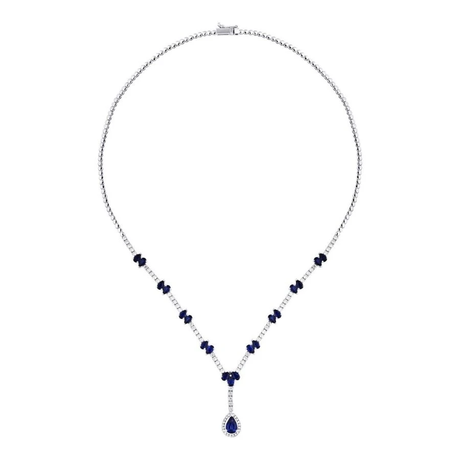 8.06 Karat Pırlanta Safir Gerdanlık - 1