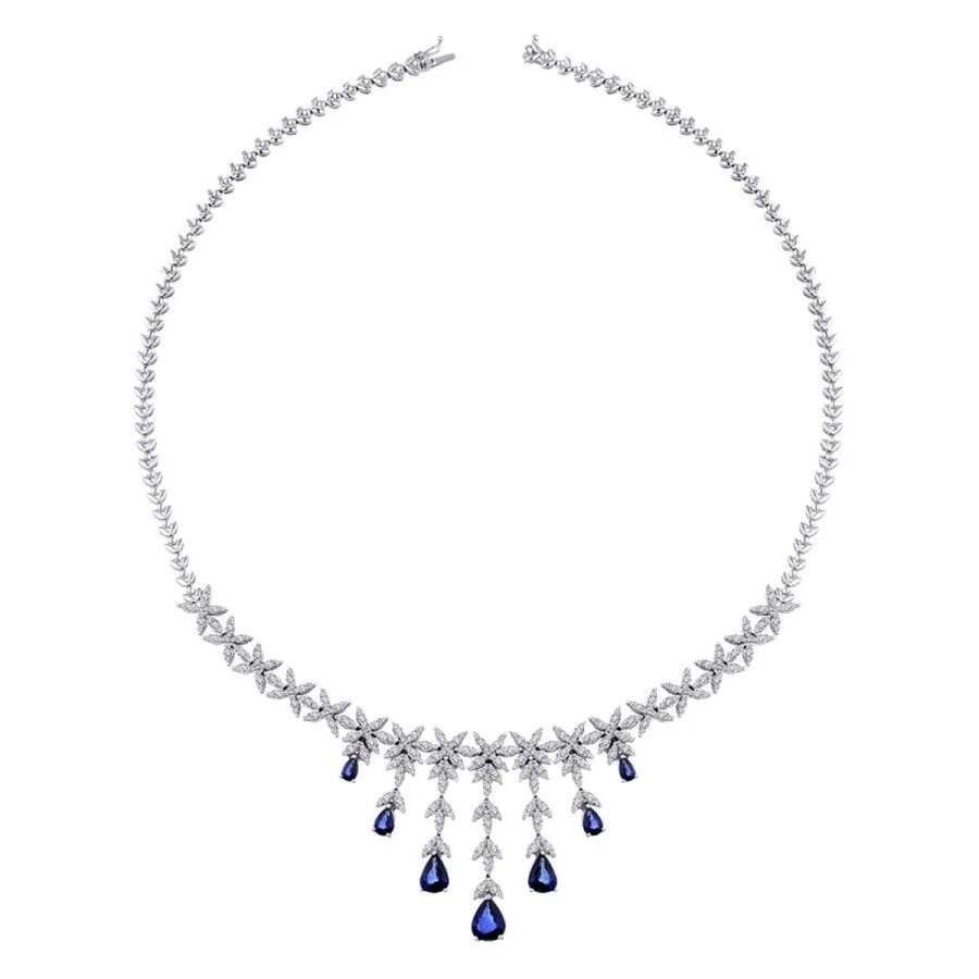9.87 Karat Pırlanta Safir Gerdanlık - 1