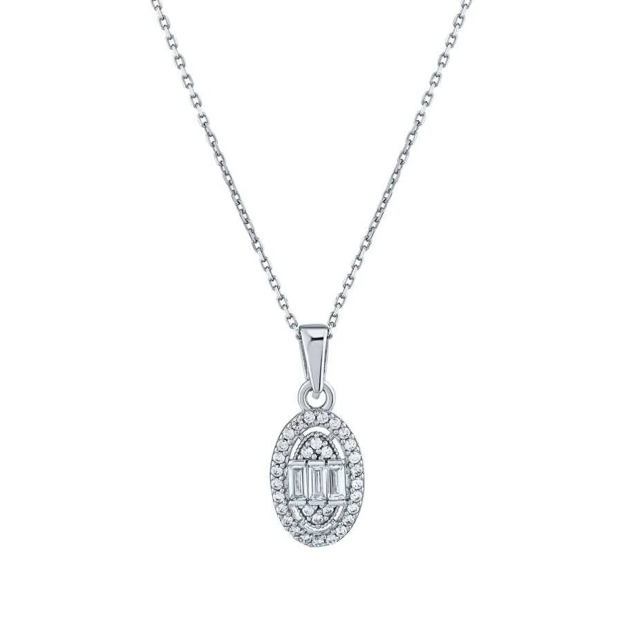 Altın Baget Oval Kolye - 1