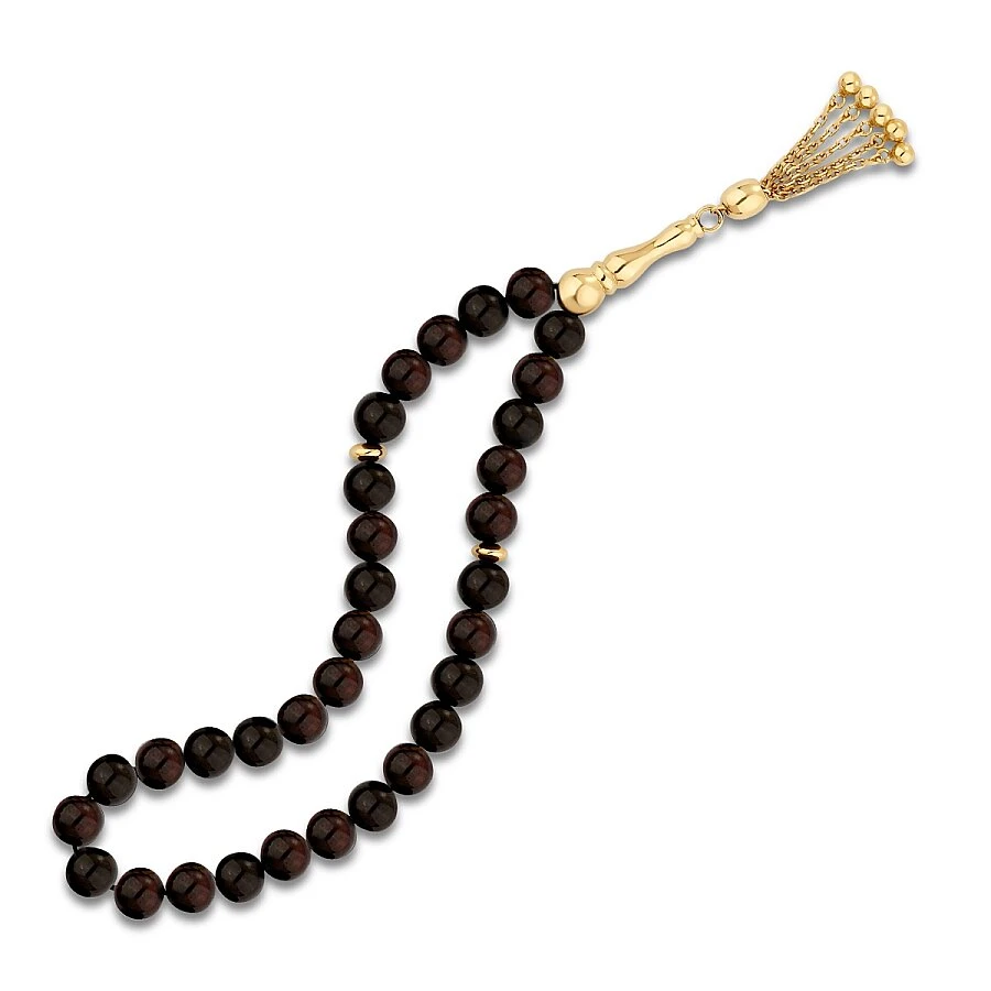 Altın Garnet Taşlı Tesbih - 1