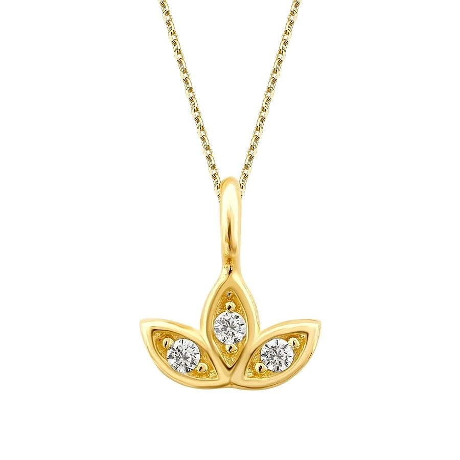 Altın Minimal Lotus Kolye - 2